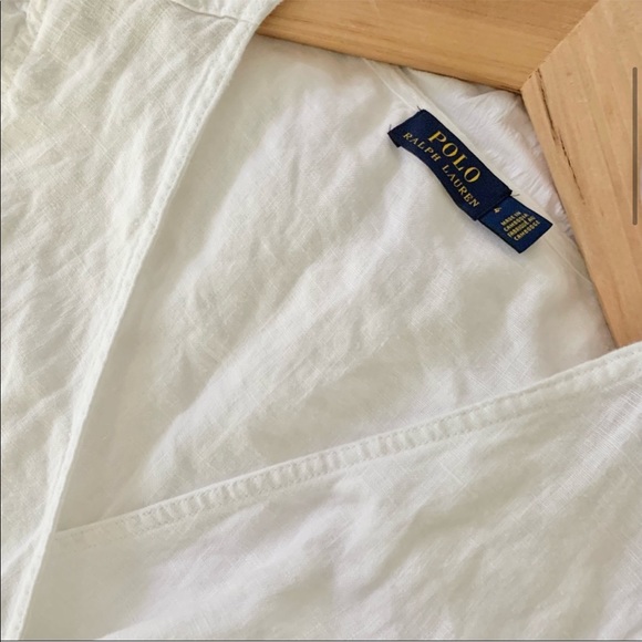 New Ralph Lauren Maxi Linen White Long Dress - Picture 5 of 13